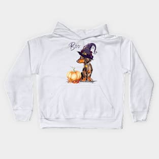 Boo Halloween dachshund Kids Hoodie